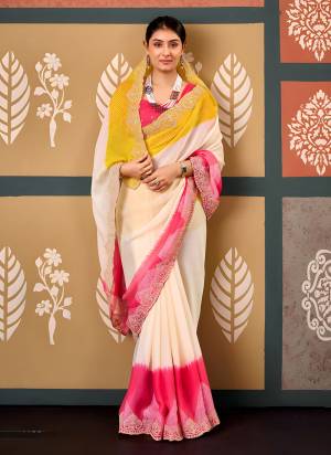 Looking These Party Wear Saree in Fine Colored.These Saree Are Chiffon And Blouse is Chiffon Fabricated.Its Beautified With Designer Printed With Embroidery Work.