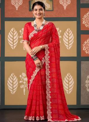 Looking These Party Wear Saree in Fine Colored.These Saree Are Chiffon And Blouse is Chiffon Fabricated.Its Beautified With Designer Printed With Embroidery Work.