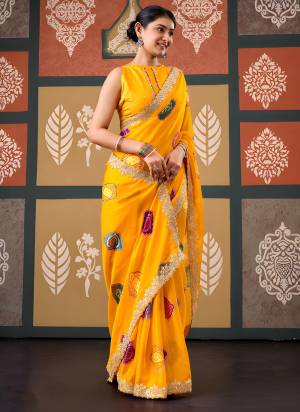 Looking These Party Wear Saree in Fine Colored.These Saree Are Chiffon And Blouse is Chiffon Fabricated.Its Beautified With Designer Printed With Embroidery Work.