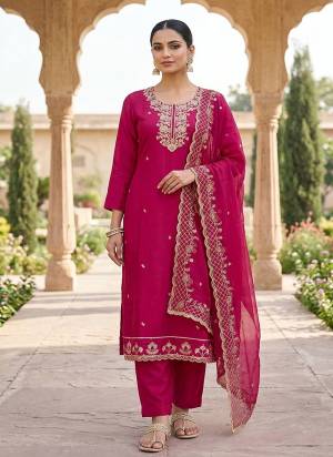 Looking These Suit in Fine Colored Pair With Bottom And Dupatta.These Top Are PV Chanderi And Dupatta Are Fabricated On Nazmin Pair With Rayon Bottom.Its Beautified With Designer Embroidery, Hand Work.