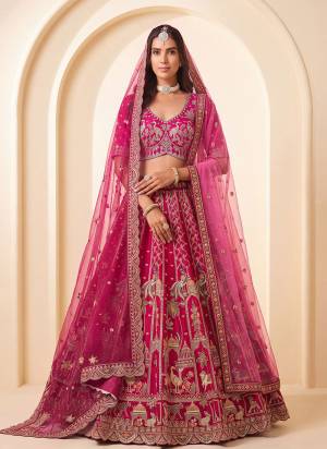 For A Fancy Designer Look,Grab These Lehenga Choli With Dupatta in Fine Colored.These Lehenga And Choli Are Silk And Dupatta Are Fabricated On Net Pair.Its Beautified With Thread,Jari,Sequance Embroidery,Motif Hand Work. 