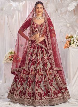 For A Fancy Designer Look,Grab These Lehenga Choli With Dupatta in Fine Colored.These Lehenga And Choli Are Silk And Dupatta Are Fabricated On Net Pair.Its Beautified With Thread,Jari,Sequance Embroidery,Motif Hand Work. 