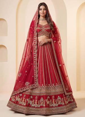 For A Fancy Designer Look,Grab These Lehenga Choli With Dupatta in Fine Colored.These Lehenga And Choli Are Silk And Dupatta Are Fabricated On Net Pair.Its Beautified With Thread,Jari,Sequance Embroidery,Motif Hand Work. 