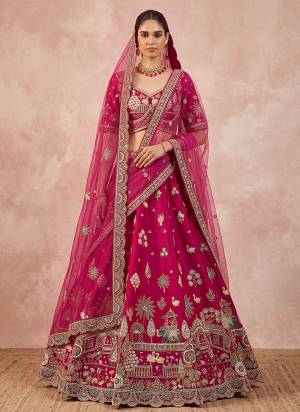 For A Fancy Designer Look,Grab These Lehenga Choli With Dupatta in Fine Colored.These Lehenga And Choli Are Silk And Dupatta Are Fabricated On Net Pair.Its Beautified With Thread,Jari,Sequance Embroidery,Motif Hand Work. 