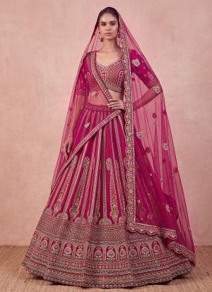 For A Fancy Designer Look,Grab These Lehenga Choli With Dupatta in Fine Colored.These Lehenga And Choli Are Silk And Dupatta Are Fabricated On Net Pair.Its Beautified With Thread,Jari,Sequance Embroidery,Motif Hand Work. 