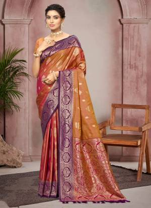 Garb These Fastive And Party Wear Saree in Fine Colored.These Saree And Blouse is Fabricated On Soft Silk.Its Beautified With Woven Jacquard Designer.