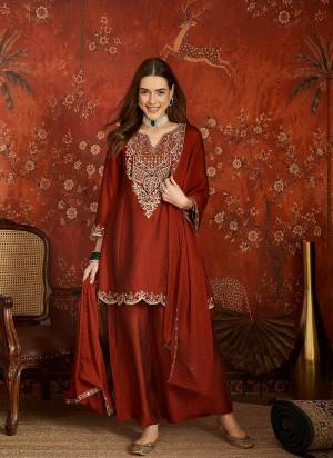 Garb These Prty Wear Plazzo Suit in Fine Colored Pair With Bottom And Dupatta.These Top Are Silk And Bottom Are Fabricated On Silk Pair With Silk Dupatta.Its Beautified With Designer Embroidery Work.