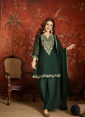 Garb These Prty Wear Plazzo Suit in Fine Colored Pair With Bottom And Dupatta.These Top Are Silk And Bottom Are Fabricated On Silk Pair With Silk Dupatta.Its Beautified With Designer Embroidery Work.