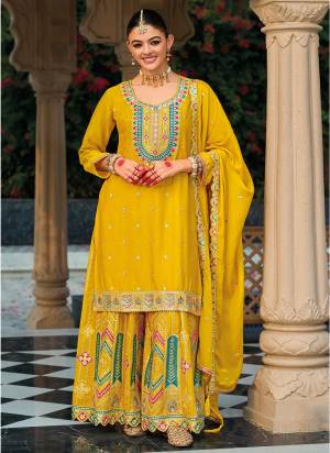 Looking These Fancy Party Wear Free Size Stitched Plazzo Suit With Dupatta in Fine Colored Pair.These Top And Bottom Are Chinon And Pair With Chinon Dupatta Fabric.Its Beautified With Heavy Designer Heavy Embroidery Work.
