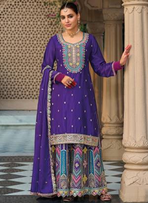 Looking These Fancy Party Wear Free Size Stitched Plazzo Suit With Dupatta in Fine Colored Pair.These Top And Bottom Are Chinon And Pair With Chinon Dupatta Fabric.Its Beautified With Heavy Designer Heavy Embroidery Work.