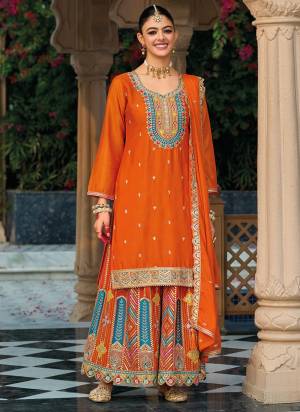 Looking These Fancy Party Wear Free Size Stitched Plazzo Suit With Dupatta in Fine Colored Pair.These Top And Bottom Are Chinon And Pair With Chinon Dupatta Fabric.Its Beautified With Heavy Designer Heavy Embroidery Work.