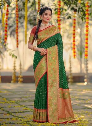 Looking These Fastive And Party Wear Saree in Fine Colored.These Saree And Blouse is Fabricated On Silk.Its Beautified With Weaving Jari Designer.