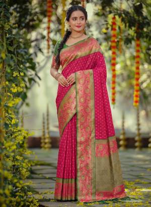 Looking These Fastive And Party Wear Saree in Fine Colored.These Saree And Blouse is Fabricated On Silk.Its Beautified With Weaving Jari Designer.
