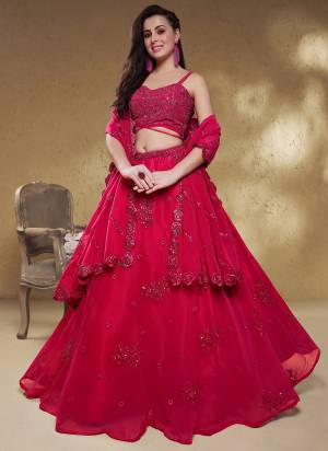 For A Designer Look,Grab These Lehenga Choli in Fine Colored.These Lehenga And Blouse Are Fabricated On Georgette Pair With Dupatta Are Georgette.Its Beautified With Sequance,Jari,Dori Embroidery Work.