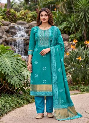 Grab These Suit in Fine Colored Pair With Bottom And Dupatta.These Top Are Banarasi Cotton And Dupatta Are Fabricated On Banarasi Jacquard Pair With Rayon Bottom.Its Beautified With Woven Designer, Hand Work.