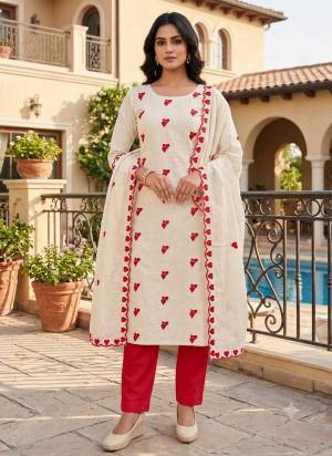 Garb This Suits In Lovely Color.Its Pretty Top Is Cora Cambric Cotton Based Paired Bottom Cotton And Cora Cambric Cotton Fabricated Dupatta Are Designer Embroidery Work. Which Gives An Attractive To The Dress.