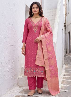 Looking These Suit in Fine Colored Pair With Bottom And Dupatta.These Top Are Modal Butti And Dupatta Are Fabricated On Banarasi Jacquard Pair With Dull Santoon Bottom.Its Beautified With Woven Designer, Hand Work.