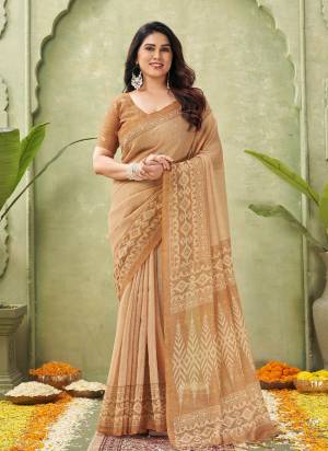 Garb These Festive And Party Wear Saree in Fine Colored.These Saree And Blouse is Fabricated On Jute Linen.Its Beautified With Designer Ikkat Printed.