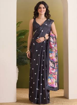 Attractive These Party Wear Ready To Wear Saree in Fine Colored.These Saree Are Satin And Blouse is Satin Fabricated.Its Beautified With Designer Printed.