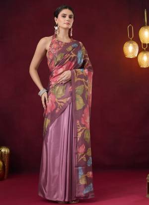 Attractive These Party Wear Ready To Wear Saree in Fine Colored.These Saree Are Satin And Blouse is Satin Fabricated.Its Beautified With Designer Printed.