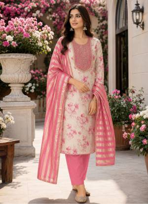 Looking This Suits In Lovely Color.Its Pretty Top Is Simmer Based Paired Bottom Santoon And Chanderi Jacquard Fabricated Dupatta Are Designer Printed WithEmbroidery Work. Which Gives An Attractive To The Dress.