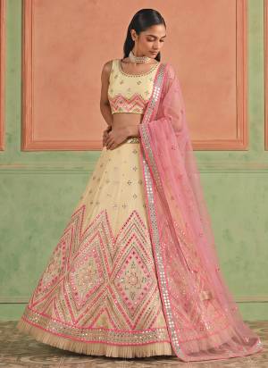 For A Designer Look,Grab These Lehenga Choli in Fine Colored.These Lehenga And Blouse Are Fabricated On Organza Pair With Soft Net Dupatta.Its Beautified With Designer Embroidery,Foil Mirror Work.