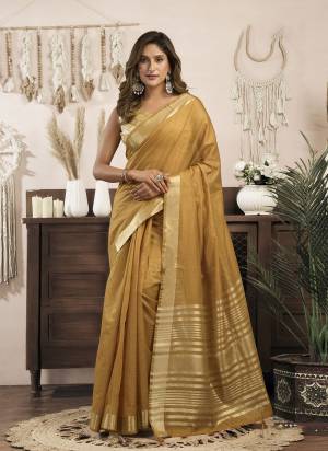 Looking These Fancy Party Wear Saree in Fine Colored.These Saree Are Khadi Cotton And Blouse is Khadi Cotton Fabricated.Its Beautified With Woven Designer With Brocade Blouse.