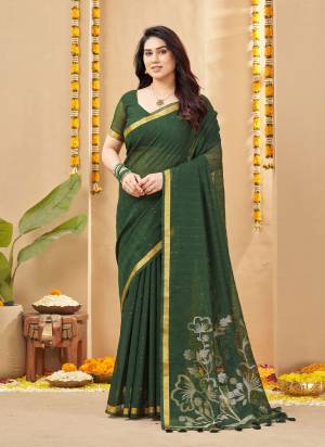 Attactive These Festive Wear Saree in Fine Colored.These Saree And Blouse is Fabricated On Linen Silk.Its Beautified With Weaving Jari Border Designer With Pallu Printed And Sequance Lining Embroidery Work.