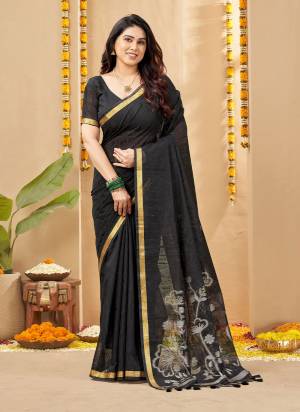 Attactive These Festive Wear Saree in Fine Colored.These Saree And Blouse is Fabricated On Linen Silk.Its Beautified With Weaving Jari Border Designer With Pallu Printed And Sequance Lining Embroidery Work.