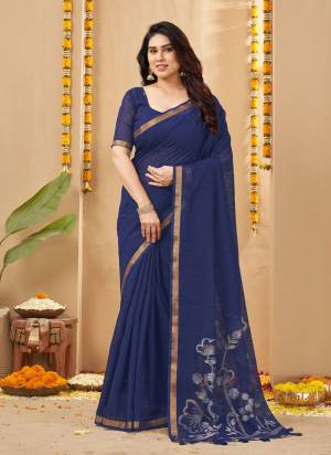Attactive These Festive Wear Saree in Fine Colored.These Saree And Blouse is Fabricated On Linen Silk.Its Beautified With Weaving Jari Border Designer With Pallu Printed And Sequance Lining Embroidery Work.