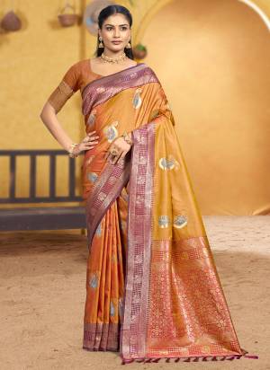 Looking These Fastive And Party Wear Saree in Fine Colored.These Saree And Blouse is Fabricated On Soft Silk.Its Beautified With Woven Jacquard Designer.
