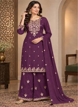 Looking These Fancy Party Wear Free Size Stitched Plazzo Suit in Fine Colored Pair.These Top And Bottom Are Chinon And Pair With Chinon Dupatta Fabric.Its Beautified With Heavy Designer Heavy Embroidery Work.