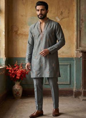 Looking These Party Wear Mans Wear Kutra Payjama in Fine Color. These Kurta Are Silk And Payjama Silk Fabriced With Designer Sequance Embroidery Work .