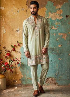 Looking These Party Wear Mans Wear Kutra Payjama in Fine Color. These Kurta Are Georgette And Payjama Georgette Fabriced With Designer  Embroidery Work .