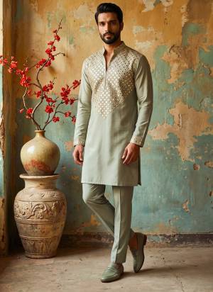 Looking These Party Wear Mans Wear Kutra Payjama in Fine Color. These Kurta Are Lachaka And Payjama Lachaka Fabriced With Designer Mirror Embroidery Work .