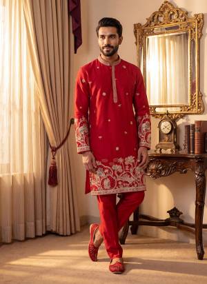 Looking These Party Wear Mans Wear Kutra Payjama in Fine Color. These Kurta Are Cotton And Payjama Cotton Fabriced With Designer Sequance Embroidery With Hand Work .