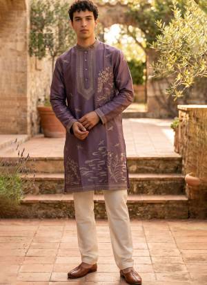 Looking These Party Wear Mans Wear Kutra Payjama in Fine Color. These Kurta Are Roman Silk And Payjama Cotton Fabriced With Designer  Embroidery Work .