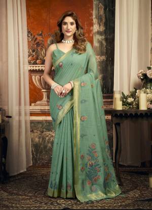Looking These Fancy Party Wear Saree in Fine Colored.These Saree Are Puri Cotton And Blouse is Puri Cotton Fabricated.Its Beautified With Woven Jari Border Designer.