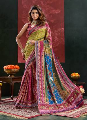 Garb These Festive Party Wear Saree in Fine Colored.These Saree And Blouse is Fabricated On Crepe Silk.Its Beautified With Designer Digiel Printed With Mirror Work.