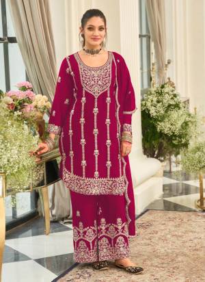 Attractive These Party Wear Designer Plazzo Suit in Fine Colored Pair With Bottom And Dupatta.These Top Are Chinon And Dupatta Are Fabricated On Chinon Pair With Chinon Bottom.Its Beautified With Crepe Silk Inner.Its Beautified With Heavy Designer Embroidery Work.