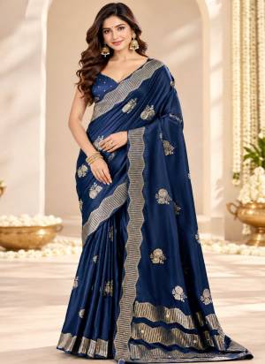 Looking These Party Wear Fancy Saree in Fine Colored Pair With Blouse.These Saree and Blouse Are Fabricated On Satin Tissue.Its Beautified With Wevon Jacquard Designer.