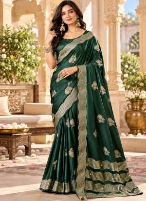 Looking These Party Wear Fancy Saree in Fine Colored Pair With Blouse.These Saree and Blouse Are Fabricated On Satin Tissue.Its Beautified With Wevon Jacquard Designer.