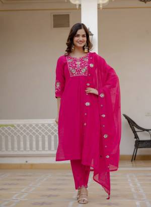 Garb These Beautiful Party Wear Designer Readymade Suits.These Top And Bottom Are Viscose Silk And Dupatta is Fabricated On Muslin Silk.Its Beautified With Designer Multy Thread Embroidery,Hand Work.