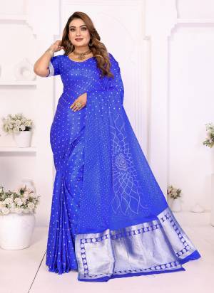 Attractive These Festive And Party Wear Saree in Fine Colored.These Saree And Blouse is Fabricated On Satin Silk.Its Beautified With Weaving Jari Pallu Designer With Dabby Bandhej Saree.