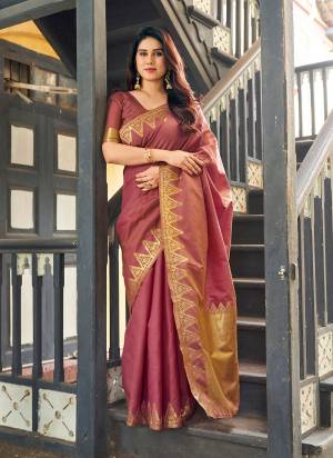 Garb These Festive And Party Wear Saree in Fine Colored.These Saree And Blouse is Fabricated On Banarasi Raw Silk.Its Beautified With Woven Golden Jari Temple Designer.