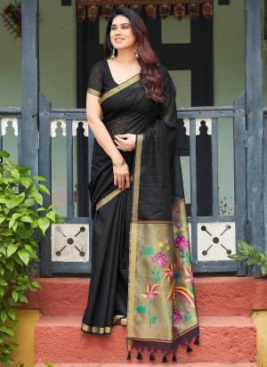 Attactive These Festive Wear Saree in Fine Colored.These Saree And Blouse is Fabricated On Linen Silk.Its Beautified With Weaving Jari Paithani Pallu Designer With Sequance Lining Embroidery Work.