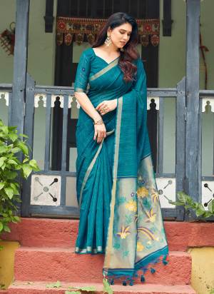 Attactive These Festive Wear Saree in Fine Colored.These Saree And Blouse is Fabricated On Linen Silk.Its Beautified With Weaving Jari Paithani Pallu Designer With Sequance Lining Embroidery Work.