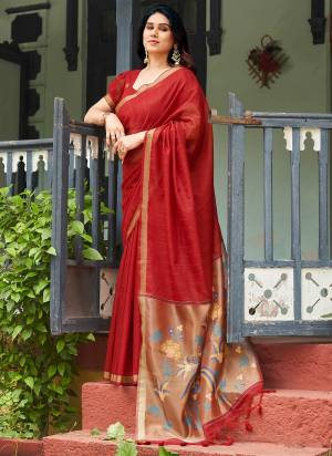 Attactive These Festive Wear Saree in Fine Colored.These Saree And Blouse is Fabricated On Linen Silk.Its Beautified With Weaving Jari Paithani Pallu Designer With Sequance Lining Embroidery Work.