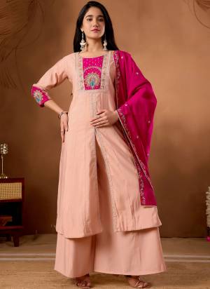 Garb These Beautiful Party Wear Designer Readymade Plazzo Suits.These Top And Bottom Are Roman Silk And Dupatta is Fabricated On Roman Silk.Its Beautified With Designer Multy Thread Embroidery,Hand Work.