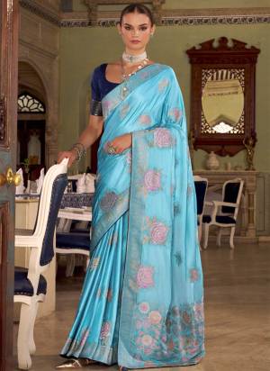 Looking These Party Wear Saree in Fine Colored Pair With Blouse.These Saree and Blouse Are Fabricated On Satin Silk.Its Beautified With Woven Designer With Sarovsaki Work.